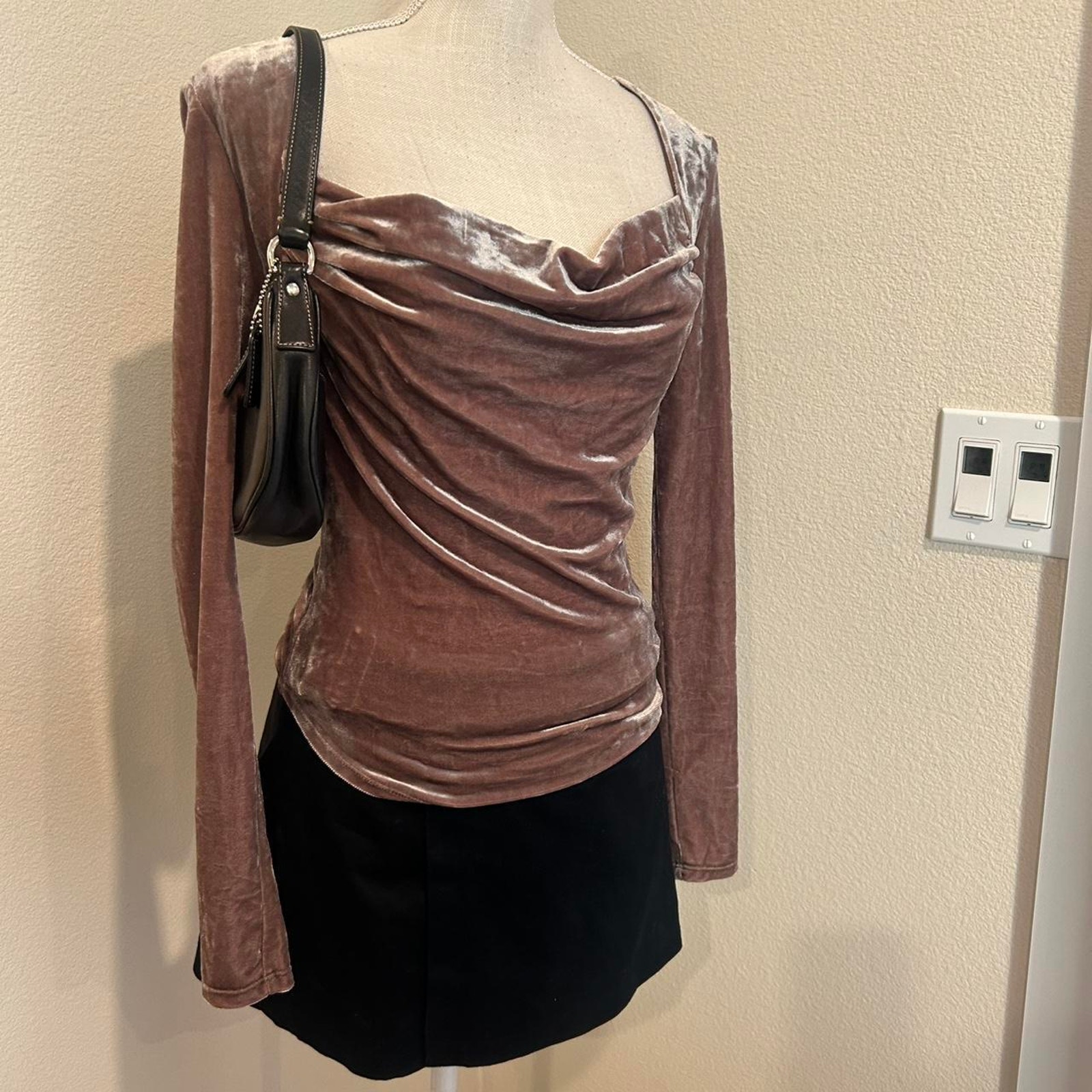 Free People Brown Velvet Top.